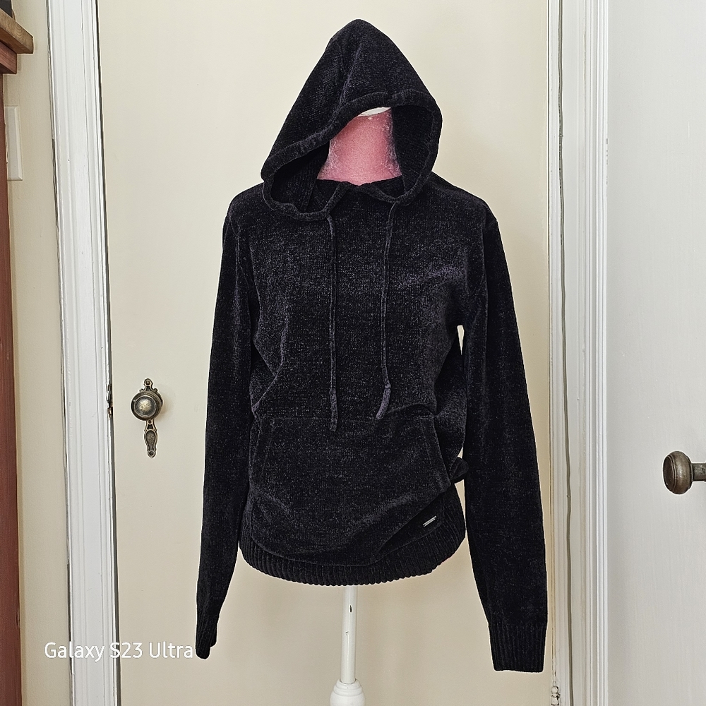 Projek Raw black chenille hoodie, size small. Unisex clothing.